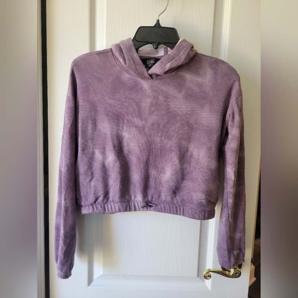 Athleta Girl In Your Zone Cropped Hoodie Silver Linings Purple Size Large (12)